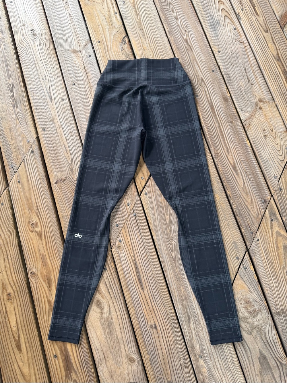 ALO Yoga Black Plaid High-Rise Leggings
